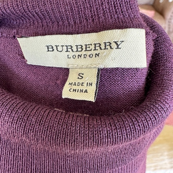 BURBERRY Purple silk cashmere short sleeves turtleneck sz.S - Picture 4 of 4
